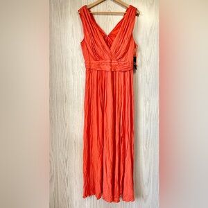 New York & Company Orange Sleeveless Long Dress Size Large Tall Retail $79 “NEW”